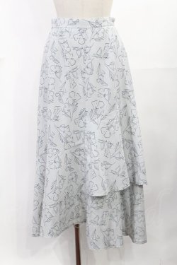 画像1: An MILLE / 花柄ロングスカート Free ブルー H-25-06-26-1029-EL-SK-NS-ZH