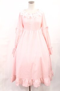 Cherirulu Chocola / 襟レースフリルワンピース S ピンク H-25-06-26-1033-LO-OP-NS-ZH