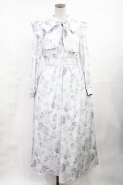 画像1: An MILLE / 花柄リボンロングワンピース Free オフ/ブルー H-25-06-26-1034-EL-OP-NS-ZH