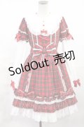 Angelic Pretty / Dolly Girl付け袖ワンピース(タータン) Free レッド H-25-06-26-1040-AP-OP-NS-ZH