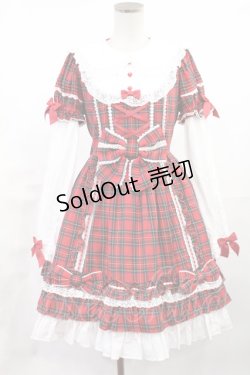 画像1: Angelic Pretty / Dolly Girl付け袖ワンピース(タータン) Free レッド H-25-06-26-1040-AP-OP-NS-ZH