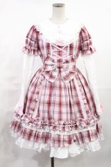 Angelic Pretty / Dolly Girl付け袖ワンピース(タータン) Free ピンク H-25-06-26-1041-AP-OP-NS-ZH