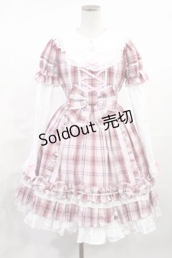 画像1: Angelic Pretty / Dolly Girl付け袖ワンピース(タータン) Free ピンク H-25-06-26-1041-AP-OP-NS-ZH