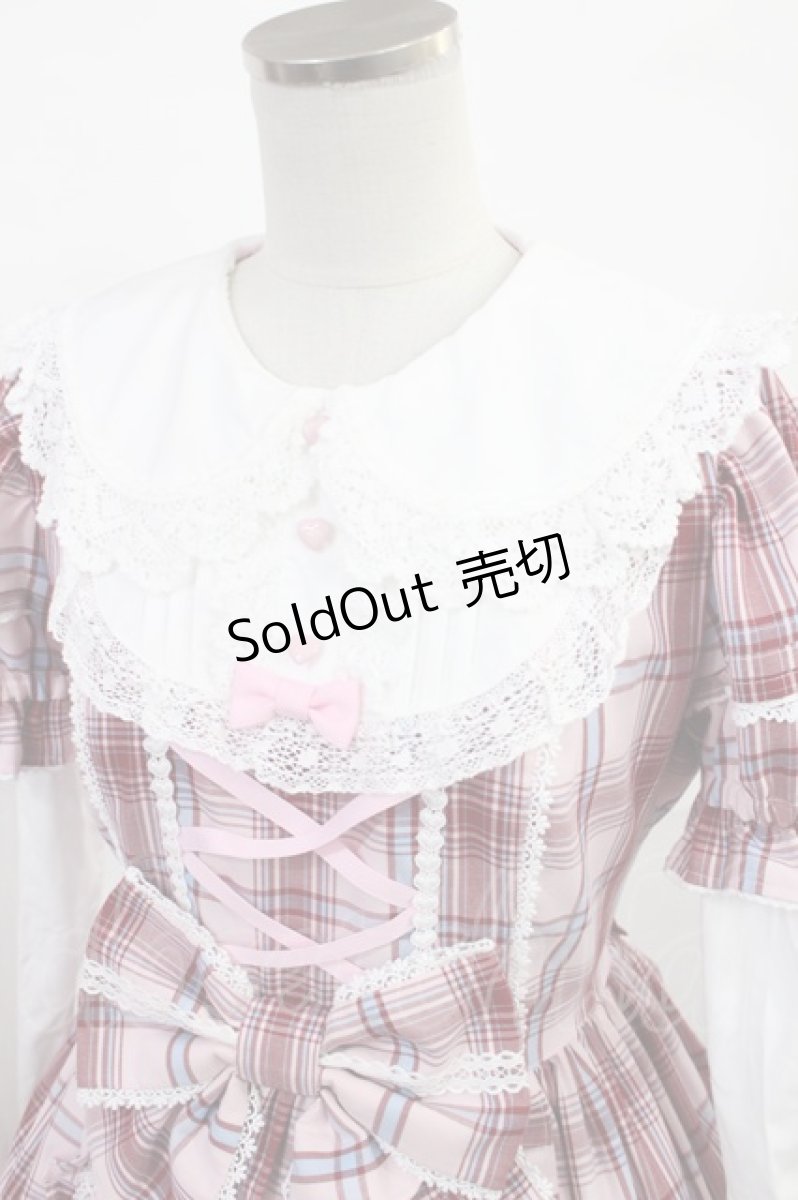 画像4: Angelic Pretty / Dolly Girl付け袖ワンピース(タータン) Free ピンク H-25-06-26-1041-AP-OP-NS-ZH (4)