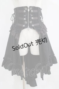 Ozz oneste / 薔薇刺繍オーバーコルセット  ブラック H-25-06-26-009-OO-ZA-KB-ZH