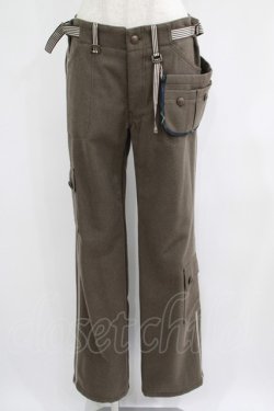 画像1: EXCENTRIQUE / ウールメルトン・カーゴパンツ HOMME カーキ H-25-06-26-010-EL-PA-KB-ZT222