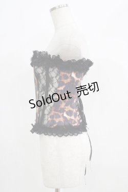 画像2: Dangerous nude / レオパードレース切替コルセット  茶 H-25-06-26-011-PU-ZA-KB-ZH