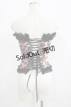 画像3: Dangerous nude / レオパードレース切替コルセット  茶 H-25-06-26-011-PU-ZA-KB-ZH