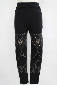 Restyle / PENTAGRAM HARNESS LEGGINGS M ブラック H-25-06-26-024-GO-PA-KB-ZH