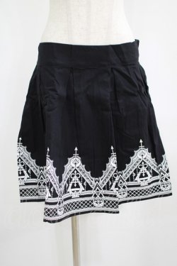 画像1: Restyle / HENNA SKIRT XL ブラック×ホワイト H-25-06-26-025-GO-SK-KB-ZH
