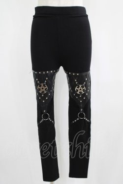 画像1: Restyle / PENTAGRAM HARNESS LEGGINGS S ブラック H-25-06-26-028-GO-PA-KB-ZH