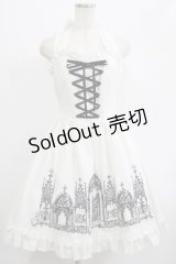 Moi-meme-Moitie / チャーチゲートプリントサンドレス  オフ×ブラック H-25-06-27-1003-MO-OP-KB-ZH