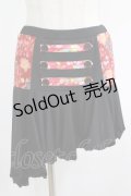 gouk / 和柄アシメキュロット  黒×赤 H-25-06-27-1042-GO-PA-KB-ZH
