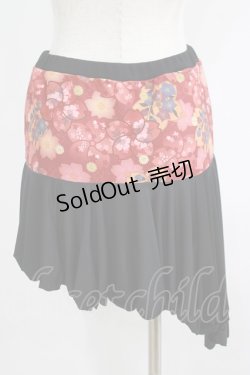 画像3: gouk / 和柄アシメキュロット  黒×赤 H-25-06-27-1042-GO-PA-KB-ZH