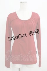 Ozz oneste / ギャザーネック指ぬきトップス  赤 H-25-06-27-1054-OO-TO-KB-ZH