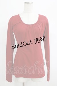 Ozz oneste / ギャザーネック指ぬきトップス  赤 H-25-06-27-1054-OO-TO-KB-ZH
