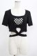 画像1: DARK IN LOVE / Punk locomotive check heart crop top XL ブラック H-25-06-27-1059-PU-TO-KB-ZH (1)