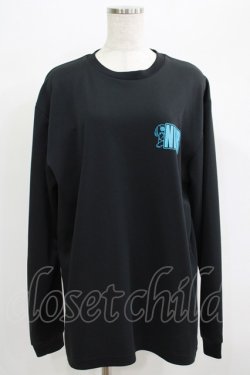 画像1: NieR Clothing / プリントLONG CUTSEW  黒×青 H-25-06-27-1061-PU-TO-KB-ZH
