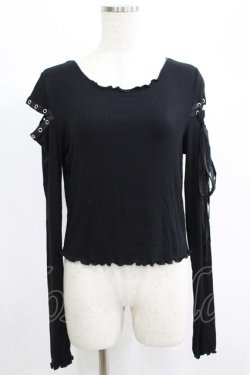 画像1: KILL STAR / Shailagh Long Sleeve Top M 黒 H-25-06-27-1063-SL-TO-KB-ZH