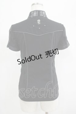 画像3: Ozz On / ストライプ切替ZIPトップス  黒 H-25-06-27-1066-OO-TO-KB-ZH