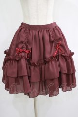 MIHO MATSUDA / ジョーゼットバッスルフリルスカート  ワイン H-25-06-27-1009-GO-SK-KB-ZH