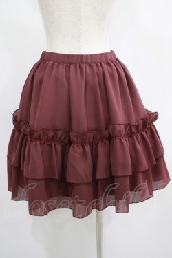 画像3: MIHO MATSUDA / ジョーゼットバッスルフリルスカート  ワイン H-25-06-27-1009-GO-SK-KB-ZH