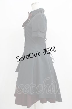 画像2: ATELIER BOZ / グランティアワンピース  ブラック/ボルドー H-25-06-27-1002-EL-OP-NS-ZH