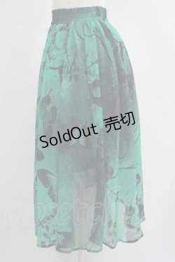 画像2: NieR Clothing / GREEN BUTTERFLY SHEER SKIRT  グリーン H-25-06-27-1013-PU-SK-KB-ZH
