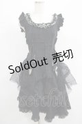 alice auaa / オーガンジーフリルワンピース  黒 H-25-06-27-1018-AA-OP-KB-ZH