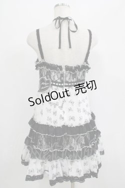 画像3: ALGONQUINS / プリントシフォンベビードール  白×黒 H-25-06-27-1019-AL-OP-KB-ZH