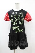 TOXIC STAR / ドット切替ツノフードチュニック  黒×赤 H-25-06-28-037-PU-TO-KB-ZH