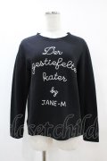 Jane Marple / Fairy Tale Cat Logo EMBトレーナー  クロ H-25-06-28-041-JM-TO-KB-ZH
