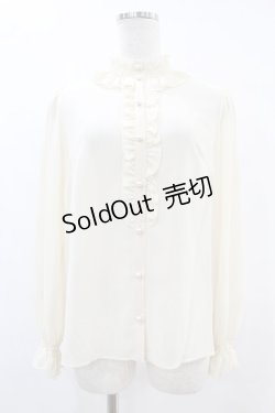 画像1: Leur Getter / ハイネックシフォンブラウス  アイボリー H-25-06-28-048-LU-BL-KB-ZH