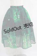 NieR Clothing / GREEN BUTTERFLY SHEER SKIRT  グリーン H-25-06-28-1005-PU-SK-KB-ZH
