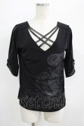 Qutie Frash / クロスインナートップス  黒×黒 H-25-06-28-1012-QU-TO-KB-ZH