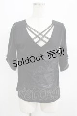 Qutie Frash / クロスインナートップス  黒×黒 H-25-06-28-1012-QU-TO-KB-ZH