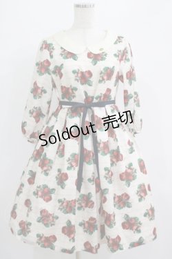 画像1: Leur Getter / Sweet Strawberry袖付きワンピース  オフ白 H-25-06-28-1002-LU-OP-KB-ZH