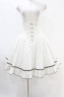 画像1: EXCENTRIQUE / Secretaryコルセットスカート S/M ホワイト H-25-06-28-019-EL-SK-KB-ZH
