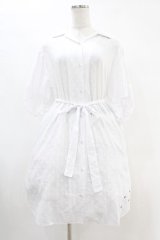 Rydia / ドビードットシャツワンピース  白 H-25-06-28-025-PU-OP-KB-ZH