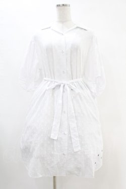 画像1: Rydia / ドビードットシャツワンピース  白 H-25-06-28-025-PU-OP-KB-ZH