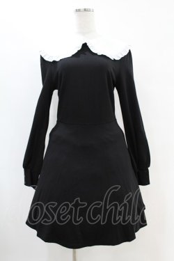 画像1: KILL STAR / Mystra Collar Dress S 黒×白 H-25-06-28-029-SL-OP-KB-ZH