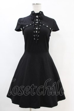 画像1: KILL STAR / Tied Up Skater Dress XS 黒 H-25-06-28-031-SL-OP-KB-ZH