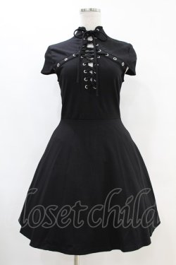 画像1: KILL STAR / Tied Up Skater Dress XS 黒 H-25-06-28-032-SL-OP-KB-ZH