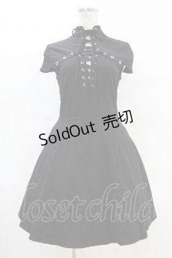 画像1: KILL STAR / Tied Up Skater Dress XS 黒 H-25-06-28-032-SL-OP-KB-ZH