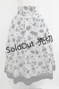 axes femme / フロッキーフラワー柄スカート Free グレー H-25-06-29-1021-AX-SK-NS-ZH