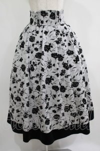 axes femme / フロッキーフラワー柄スカート Free グレー H-25-06-29-1021-AX-SK-NS-ZH
