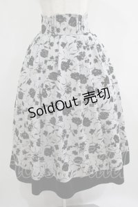 axes femme / フロッキーフラワー柄スカート Free グレー H-25-06-29-1021-AX-SK-NS-ZH