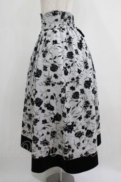 画像2: axes femme / フロッキーフラワー柄スカート Free グレー H-25-06-29-1021-AX-SK-NS-ZH