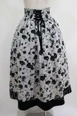 画像3: axes femme / フロッキーフラワー柄スカート Free グレー H-25-06-29-1021-AX-SK-NS-ZH