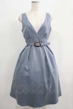 画像1: F&A / べっ甲バックルベルトTRジャンパースカート Free BLUE GRAY H-25-06-29-1023-LO-OP-NS-ZH